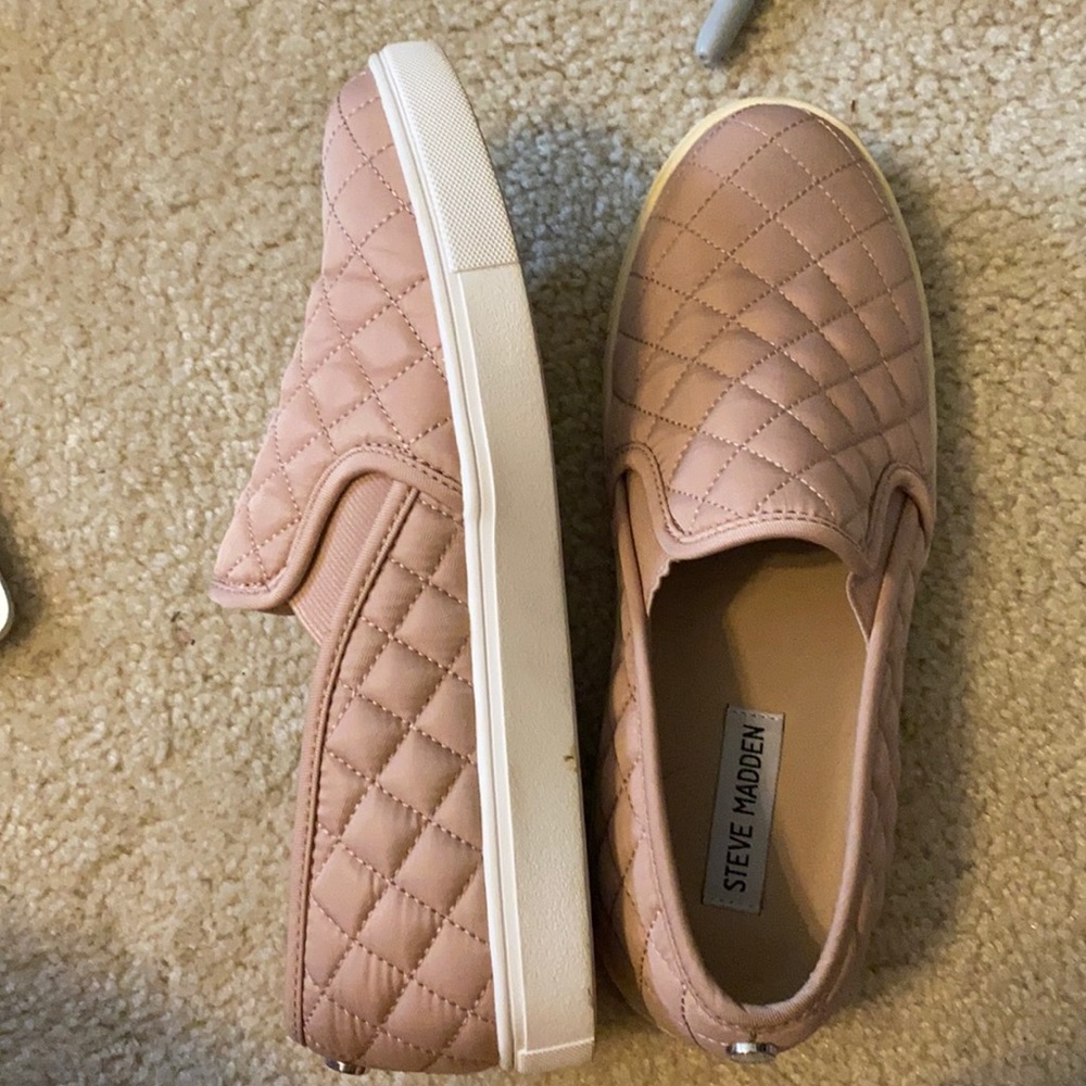Pink steve madden slip on sneakers